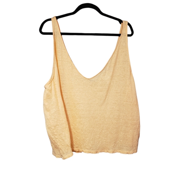 H&M Linen Pale Orange Peach Women's Sleeveless Tank Top XXL - Picture 3 of 9